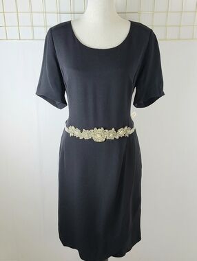 NWT Louis Feraud Silk Beaded Waist Vintage Dress